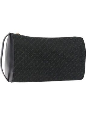 LOEWE Anagram Clutch Bag Canvas Black Gold